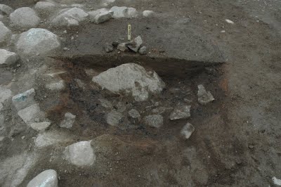 En ugn som påträffats innanför grävområdet