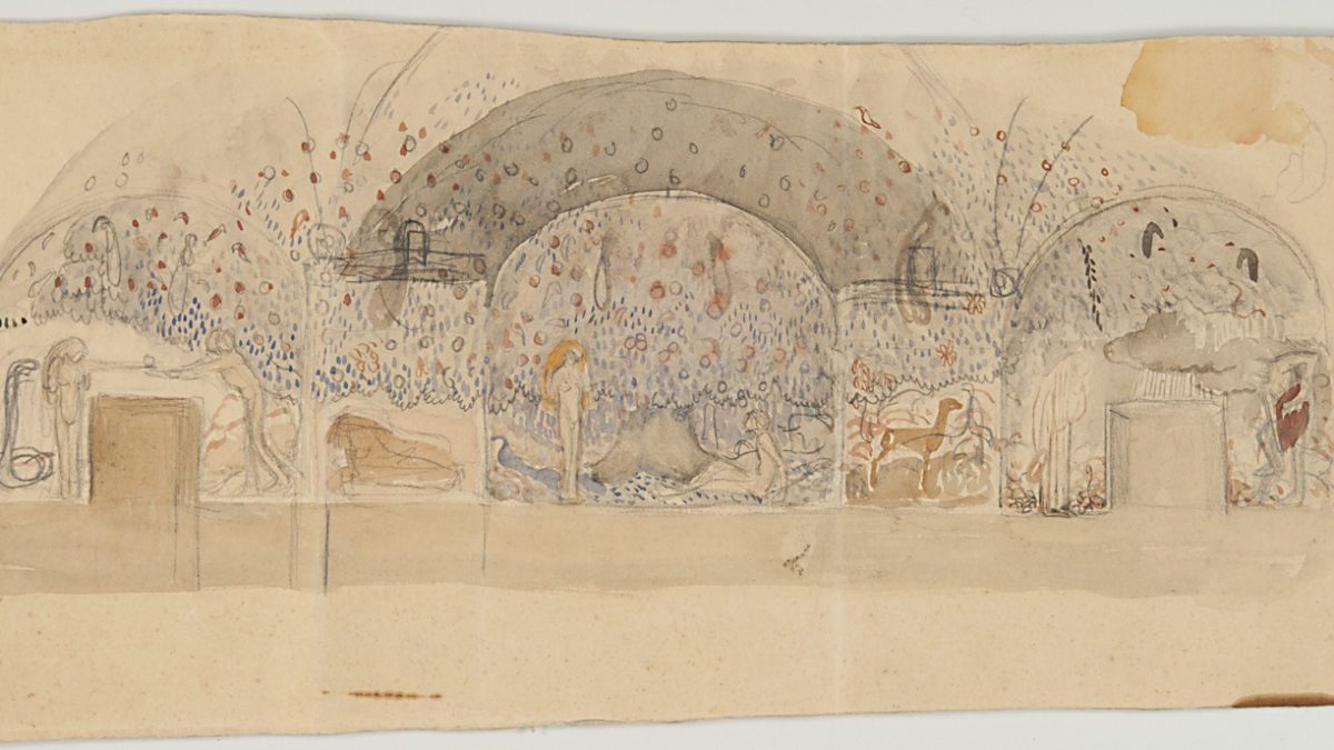 En skiss i akvarell av John Bauer