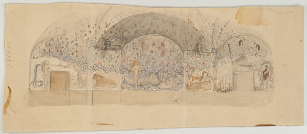 En skiss i akvarell av John Bauer