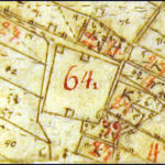 Kyrkogården på karta från 1731, upprättad av P. Duker.